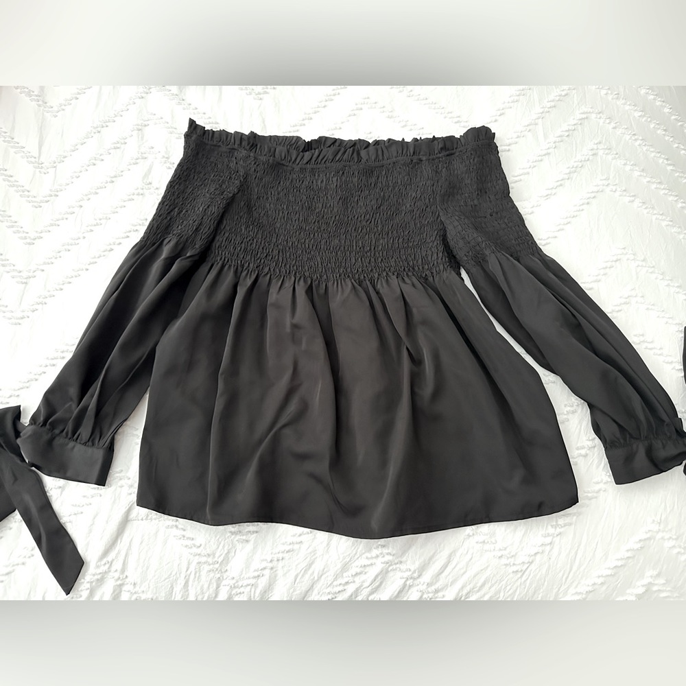 black strapless formal top